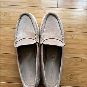 Stuart Weitzman Suede Loafers in Beige